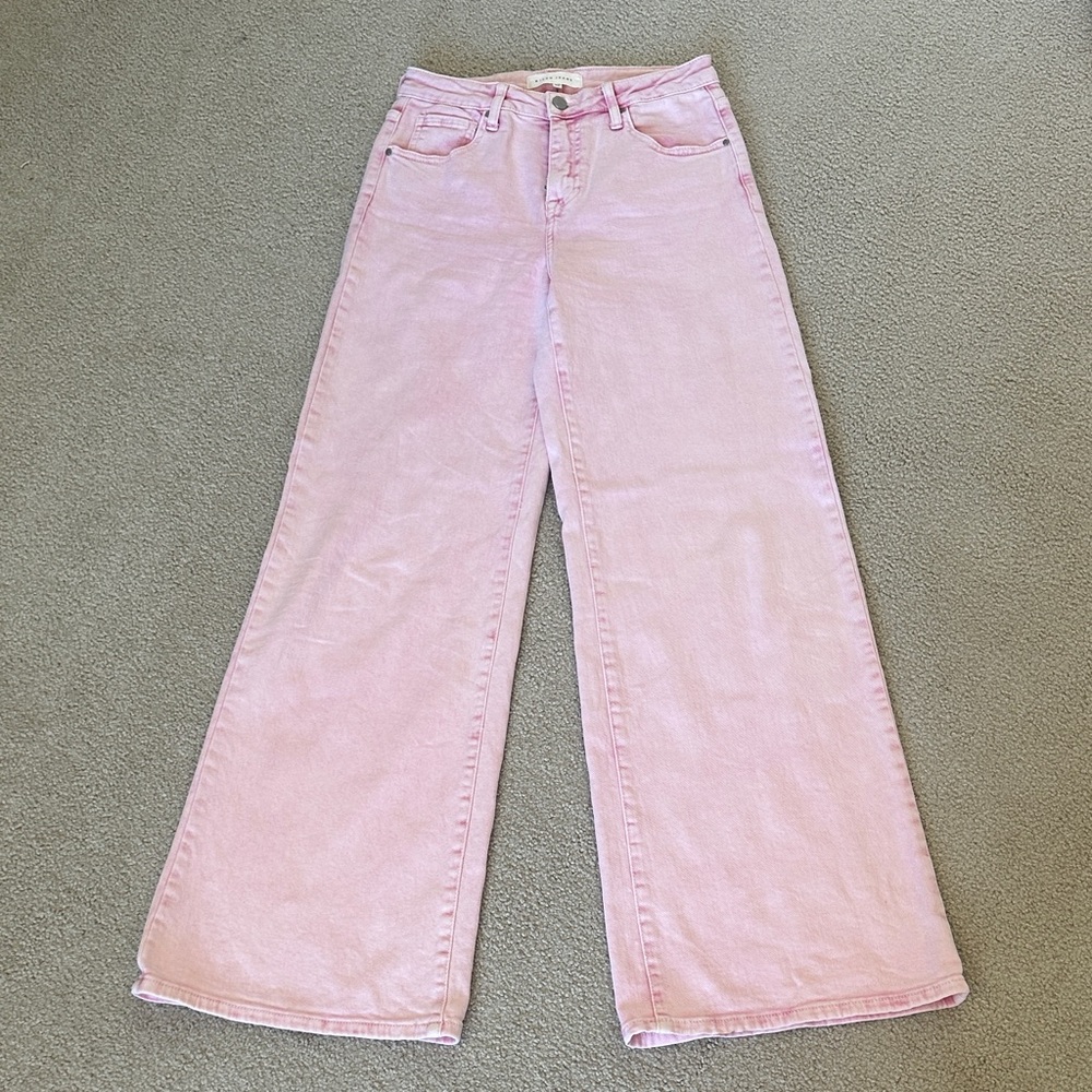 Pink High-Waist Wide Leg Women’s Jeans